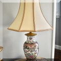 DL05. Famille Rose Chinese porcelain table lamp. 33"h 
